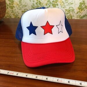 Chillmeister Proud USA Trucker Hat One Size Adjustable Red White Blue Mesh Back